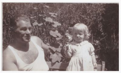 1947 A very young Lois with one of the boarders at her grandmother Maud's house in Carlton

