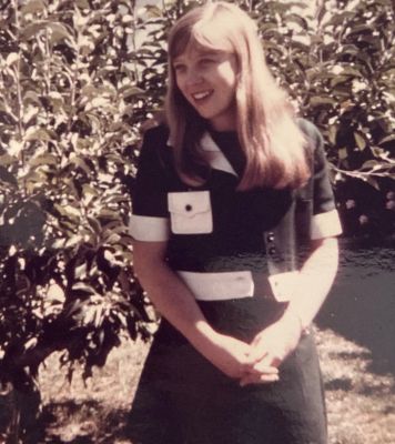 1966 Lois in the backyard at Queens Parade, Fawkner
