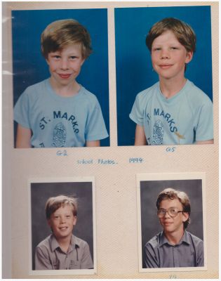 1994 School Photos
David and Chris at Strathmore Secondary College and Paul and Matt at St Mark's Primary School in Fawkner.
