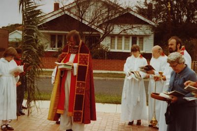 1980s Lois is amongst the servers for the St Linus Palm Sunday celebration
