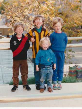 The boys in Adelaide in July 1989