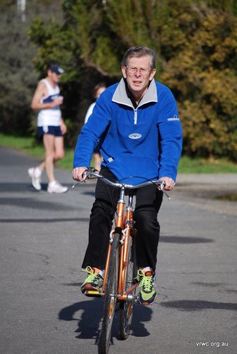 Tim at Albert Park with walking races
