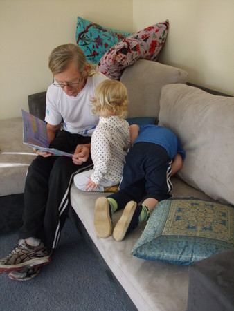 tim reading to olly and annie