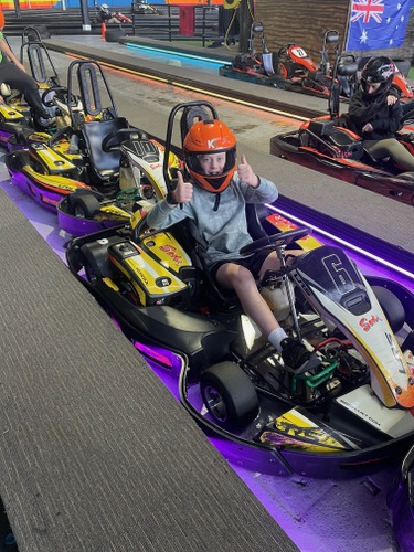 2023-08-10 Ollie go-karting for his birthday