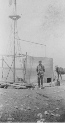 1940s Erik Gunnar Erickson in outback Australia
Erik Gunnar arrived in Fremantle (Western Australia) in 1929 as an 18 year old, having travelled via America where he had stayed for a short time. Speaking hardly a word of English, he somehow made his way to the farm to which he had been sent and he spent the next few years there working for what amounted to bed and board. Teaming up with some other young men, he drifted into drilling and eventually made this his career, working in many wild places in Australia and New Guinea.
