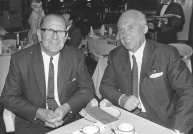 1967 Erik Gunnar Erickson with his older brother Erik Gustav at the Sydney Hilton Hotel
In 1966, Erik Gunnar flew to New York, met his brother Erik Gustav and accompanied him on his final trip as captain of the Cumulus. Then he spent further time with his family in Sweden. In 1967, he caught up with Erik Gustav in Sydney as his older brother enjoyed a retirement trip around the world. This was the last time he would see any of his family. On 30 October 1968, when working in Broken Hill on a drilling project, he died of a massive heart attack - aged 58 years.
